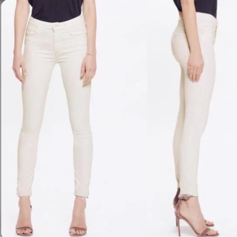 Mother The Looker Skinny Jeans Cream‎ For a Day White Size 27